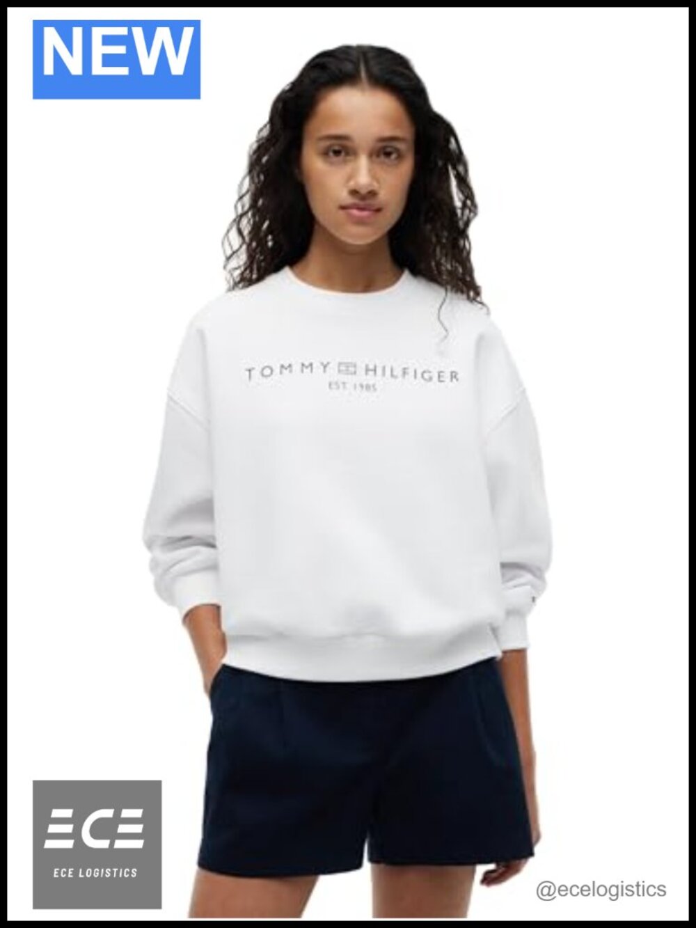 Medium Weight Crew Neck Sweatshirt Pullover With Logo Relaxed Fit